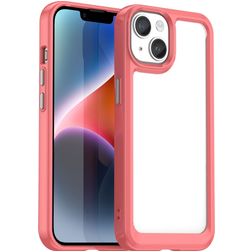 Mobigear Crystal iPhone 15 Plus Hardcase Back cover - Trasparente / Rosso