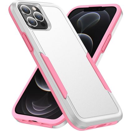 Mobigear Heavy Armor iPhone 14 Pro Max Tvrdý plast Zadní kryt odolný proti nárazům - Bílá / Růžová