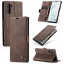 CaseMe 013 Samsung Galaxy Note 10 Capa livro Carteira - Castanho