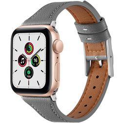 Mobigear Napoli Leather Apple Watch Strap Buckle closure - 49/46/45/44 mm - Grey