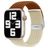 Mobigear Braided Dual Nailon Apple Watch Ranneke Säädettävä taittolukko - 49/46/45/44 mm - Ruskea / Tähtivalkea