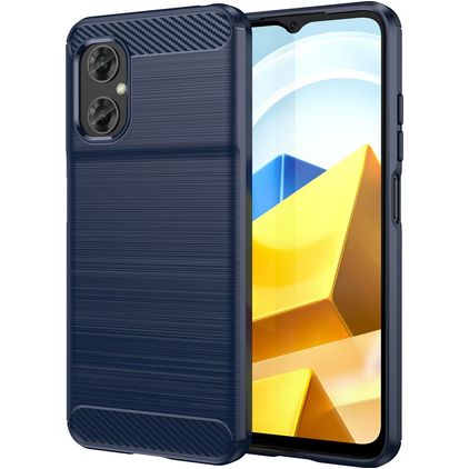 Mobigear Brushed Slim POCO M5 Flexible TPU Back cover - Navy Blue