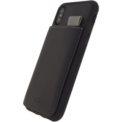 Mobilize Gelly Card iPhone XS TPU flexible Carcasa con tarjetero - Negro