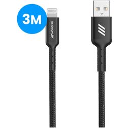Mobigear Nylon USB-A to Apple Lightning Cable MFI 3 m - Black