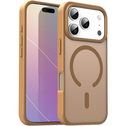 Mobigear Shockproof iPhone 18 Pro MagSafe Kova Suojakuori - Desert Gold