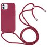 Mobigear Lanyard iPhone 16 Plus Silicone Capa com cordão - Vermelho