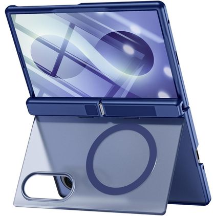 Mobigear Kickstand Samsung Galaxy Z Fold 8 MagSafe Fodral Hårdplast Skal Stötsäkert med ställ - Blå