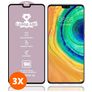 Mobigear Premium Huawei Mate 30 Tempered Glass Screen Protector - Case Friendly - Black (3-Pack)