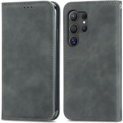 Mobigear Retro Slim Samsung Galaxy S25 Ultra Plånboksfodral - Grå