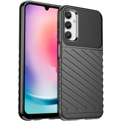 Mobigear Groove Samsung Galaxy A24 TPU flexible Carcasa - Negro
