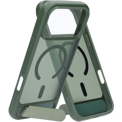 Mobiparts Hardcover iPhone 18 Pro Max MagSafe Tvrdý plast Zadní kryt se stojánkem - Satin Green