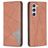 Mobigear Rhombus Slim Samsung Galaxy S23 Capa livro - Castanho