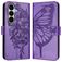 Mobigear Butterfly Samsung Galaxy A27 Pungetui med Seddelrum - Lilla