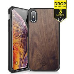 ITSKINS HybridFusion iPhone XS Max Hårdt Bagsidecover Stødsikkert - Dark Wood