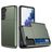 Mobigear Card Samsung Galaxy S21 Hårdt Bagsidecover Stødsikkert med kortholder - Armygrøn