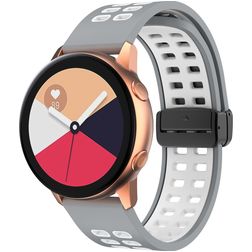 Mobigear Sport Plus Mag Silikoni Smartwatch Ranneke Magneettilukko - 22 mm - Valkoinen / Harmaa