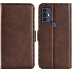 Mobigear Slim Magnet TCL 30 SE Lompakkokotelo + Setelitasku - Ruskea