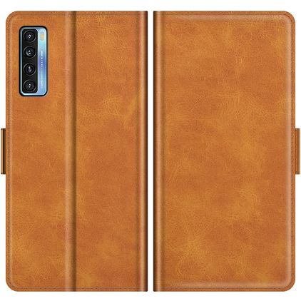 Mobigear Slim Magnet TCL 20L Cover a libro portafoglio - Cognac