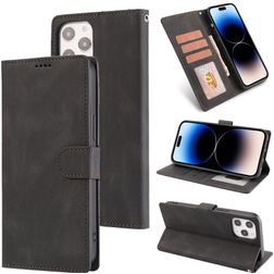 Mobigear Wallet iPhone 14 Pro Max Pungetui med Seddelrum - Sort