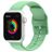 Mobigear Dashed Silikon Apple Watch Řemínek Přezka - 42/41/40/38 mm - Pastelově zelená