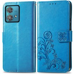 Mobigear Clover Motorola Edge 40 Neo Pungetui med Seddelrum - Blå