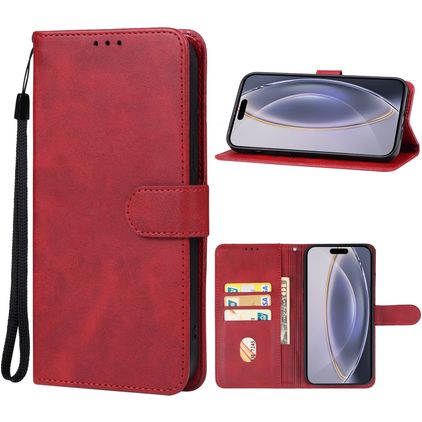 Mobigear Wallet iPhone 16 Pro Cover a libro portafoglio - Rosso