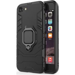 Mobigear Armor Ring iPhone 8 Plástico rígido Capa traseira Antichoque com anel - Preto