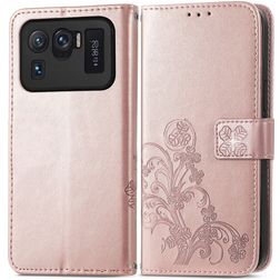 Mobigear Clover Xiaomi Mi 11 Ultra Capa livro Carteira - Rosa dourado