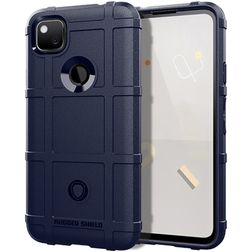 Mobigear Rugged Shield Google Pixel 4a Joustava TPU Suojakuori Iskunkestävä - Sininen