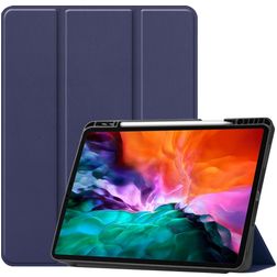 Mobigear Tri-Fold Gel iPad Pro 12,9 polegadas (2021) TPU / Pele sintética Capa livro + Suporte para caneta stylus - Azul escuro