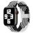 Mobigear Braided Nailon Apple Watch Ranneke Säädettävä taittolukko - 49/46/45/44 mm - Musta / Valkoinen