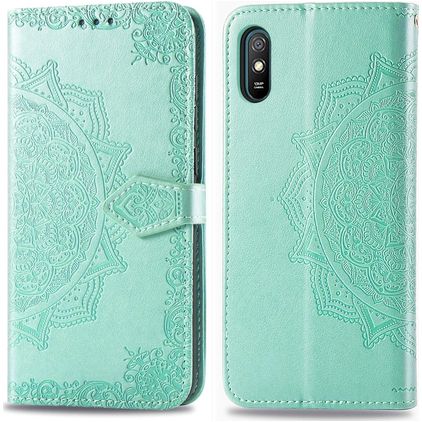 Mobigear Mandala Xiaomi Redmi 9A Wallet case - Turquoise