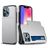 Mobigear Card iPhone 13 Pro Max Plástico rígido Capa traseira Antichoque com porta-cartões - Prateado