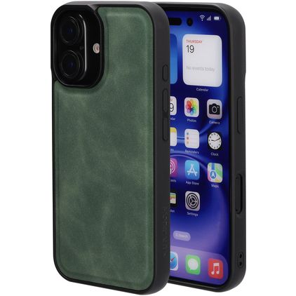 Mobiparts Classic iPhone 16 MagSafe TPU / Leatherette Back cover - Emerald Green
