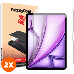 GrizzlyCoat Magic Applicator iPad Air 11 pulgadas (2025) Cristal templado Protector de pantalla - Compatible con fundas + Marco de instalación (pack de 2)