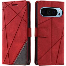Mobigear Rhombus Google Pixel 9 Pro Pungetui med Seddelrum - Rød