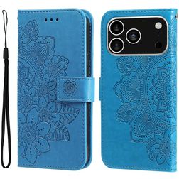 Mobigear Flowers iPhone 18 Pro Etui z klapką typu portfel - Niebieski