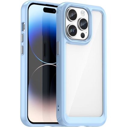 Mobigear Crystal iPhone 15 Pro Funda Plástico rígido Carcasa - Transparente / Azul