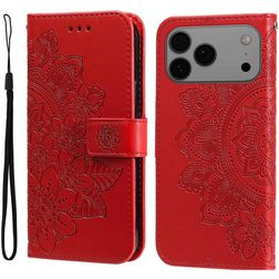Mobigear Flowers iPhone 18 Pro Max Wallet case - Red