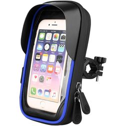 Mobigear Weather Shield Uchwyt rowerowy Mocowanie na kierownicę Etui Uniwersalny (max 17 cm x 9 cm) - Niebieski