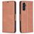 Mobigear Excellent Samsung Galaxy S25 FE Pungetui med Seddelrum - Brun