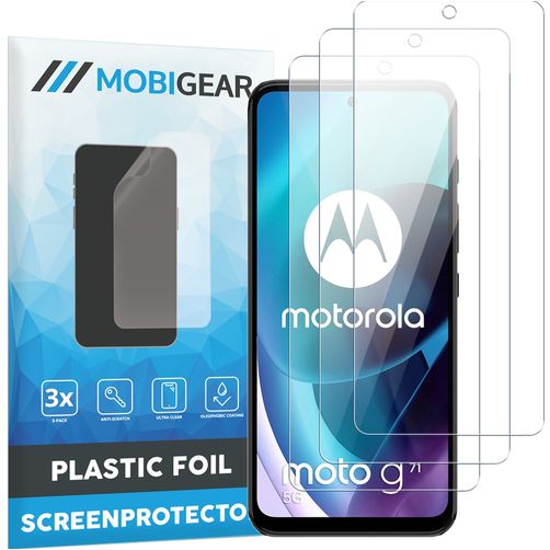 Mobigear Motorola Moto G71 5G Skærmbeskytter Folie - Case Friendly (3-pak)