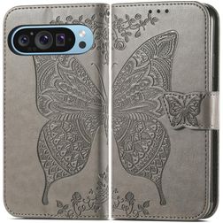 Mobigear Butterfly Google Pixel 10 Pro XL Funda tipo libro Cartera - Gris