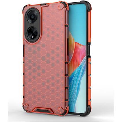 Mobigear Honeycomb OPPO A98 Hardcase Etui plecki Wstrząsoodporne - Czerwony