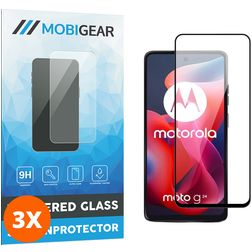 Mobigear Premium Motorola Moto G24 Vidro temperado Película de ecrã - Compatível com capas - Preto (Pack de 3)