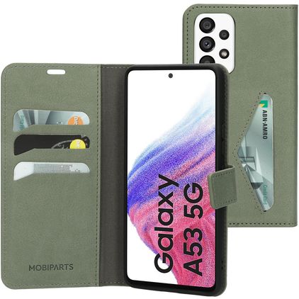 Mobiparts Classic Wallet Samsung Galaxy A53 Lompakkokotelo + Setelitasku - Stone Green