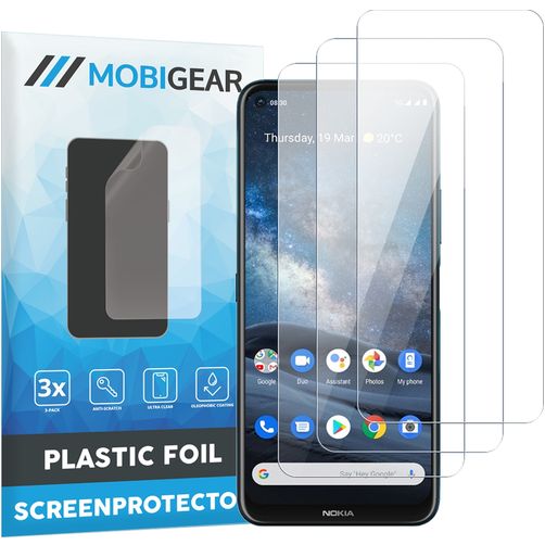 Mobigear Nokia 8.3 Película de ecrã em plástico - Compatível com capas (Pack de 3)