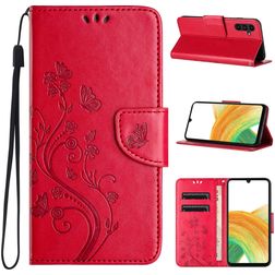 Mobigear Flowers Samsung Galaxy A35 Capa livro Carteira - Vermelho