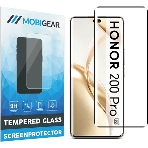 Mobigear Premium HONOR 200 Pro Vidro temperado Película de ecrã - Compatível com capas - Preto