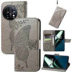 Mobigear Butterfly OnePlus 11 Wallet case - Grey